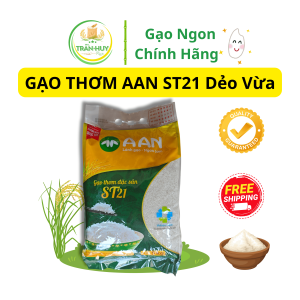 Gạo Thơm Đặc Sản AAN ST21 - Túi 5kg - Gạo Dẻo Thơm Ngon, Chất Lượng Cao